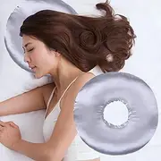 DUCTIAIARY Donut Ear Piercing Pillow for Side Sleepers – Pain Relief, Earring Comfort, CNH Pillow with Ear Hole – Ideal for Side Sleeping with Pierced Ears (Gray)