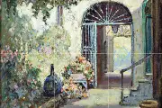 New Orleans courtyard Tile Mural Kitchen Bathroom Wall Backsplash 18x12
