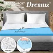 Dreamz Mattress Protector Bamboo Cotton Cover Waterproof /8cm Topper Queen King