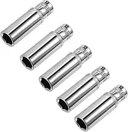 1/4 Inch Drive 10mm 6-Point Deep Socket, Metric, Cr-V 5 Pcs