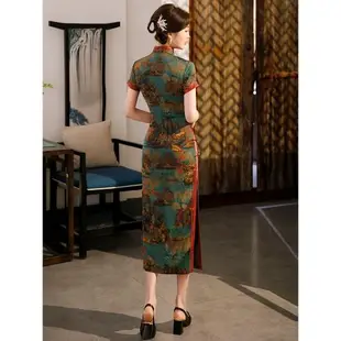 短袖中國風時尚盤扣老上海旗袍