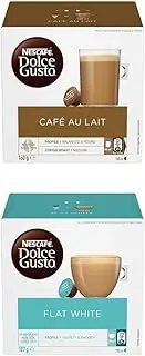 NESCAFÉ DOLCE GUSTO Coffee Pods Bundle - 1x Café Au Lait & 1x Flat White, 16 Capsules