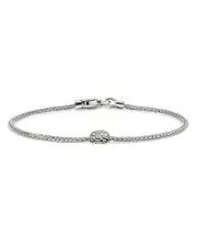John Hardy Sterling Silver Jh Essentials Diamond Pave Disc Chain Bracelet