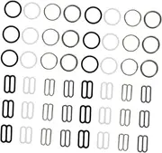 [ANDRESLAD] 40pcs Bra Strap Clips Metal Adjustable Buckles Strap Fasteners For Lingerie Swimsuit Dress Bra Hooks Sliders Replacements For Sewing