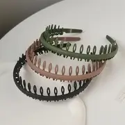 Set of 3: Headband 13 - Black & Coffee & Army Green - One Size