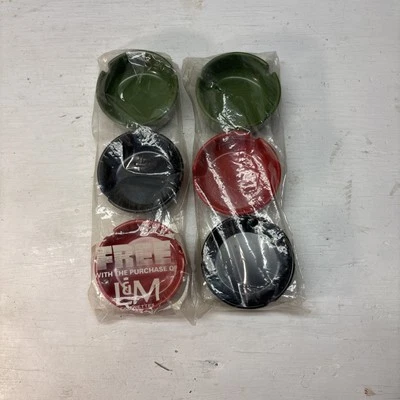 2 Packs DEALERS CHOICE ASH TRAY SET OF 3 MADE IN USA See Pictures
