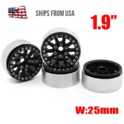 1.9'' Metal CNC 25mm Beadlock Wheel Rims for 1/10 RC Crawler SCX10 RC4WD D90 US