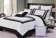 3pcs Luxton Black White Quilt Cover Set /optional( Queen / King / Super King / Double / Options)