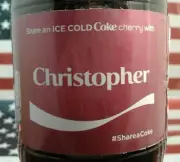 Share A Coke Cherry With Christopher 2017 Personalized Coca Cola Bottle
