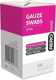 AeroSwab Non-Sterile Gauze Swab 5cm x 5cm, Bag of 100