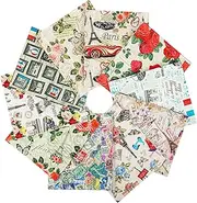 Craftido -25 Options- 100% Cotton Quilting Fabric Bundles 10pcs Fat Quarters 46x53cm (18”x21”)-Medium Weight 5.2 oz- for Quilting, Sewing Project, Patchwork, DIY Crafts – Paris Style
