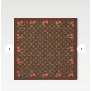 Louis Vuitton x Takashi Murakami M96090 Carre 55 Cherry Monogram Brown Scarf F/J
