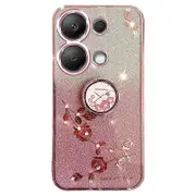 KADEM For Xiaomi Redmi Note 13 5G Cell Phone Case Glitter TPU Cover with Ring Kickstand