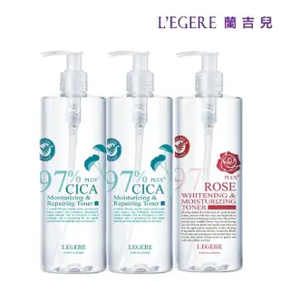 【LEGERE 蘭吉兒】97植萃修護精華露 500ml三入組(積雪草、玫瑰、蝸牛、洋甘菊可選)