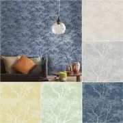 HOLDEN DECOR WHISPERING TREES GLITTER METALLIC TEXTURED WALLPAPER