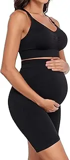 [Lataly] Womens Nursing Maternity 2 Piece workout Set for Breastfeeding-Bra&Yoga Shorts for Pregnancy Activewear Outfit