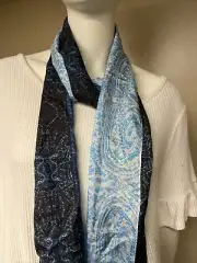NWT Echo Blue With Sequins Detail Silk Scarf N14