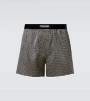 [Tom Ford] Tom Ford Logo polka-dot silk-blend shorts AU 99 black