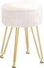 Ottoman Storage Foot Stool Rest Pouffe Velvet Flip Lid Padded Seat White
