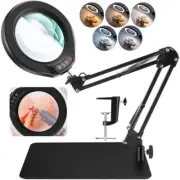 5 Inch Large Magnifying Glass with Light and Stand, 2-in-1 LED Lighted