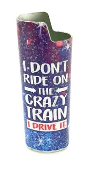 Smokezilla Crazy Train Design Metallic Epoxy Wrapped Bic Cigarette Lighter Case