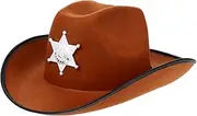[BESTYASH] Western Cowboy Hat Country Hat Sun Hat Western Hat Beach Straw Cap Hat for Beach Hat Western Ethnic Hat Wide Sun Hat Party Hat Western Wool Hat Cool Hats Felt Brown