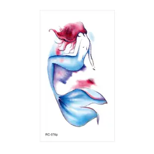 紅髮美人魚 RC-076p【WAWA TATTOO】男女防水DIY紋身貼紙刺青貼紙