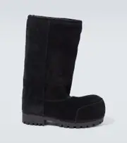 [Balenciaga] Balenciaga Alaska Fur High suede boots AU 9 black