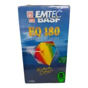 EMTEC BASF EQ180 3HR BRAND NEW SEALED PACK OF 5 TAPES VHS