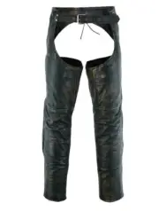 Dream Apparel Mens Distressed Brown Leather Motorcycle Chaps