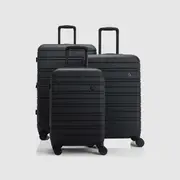 Nere Black Stori 3pc Suitcase Set