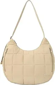[WESTBRONCO] Puffer Crescent Shoulder Bag for Women, Nylon Quilted Shoulder Purses, Puffy Handbags with Adjustable Strap