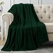 Utopia Bedding Fleece Blanket Throw Size Forest Green 300GSM Luxury Blanket for Couch Sofa Bed Anti-Static Fuzzy Soft Blanket Microfiber (60x50 Inches)