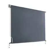 Outdoor Blind Window Roll Down Canopy Privacy Screen Grey - 3x2.5m