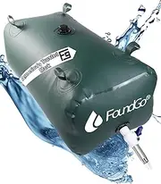 FoundGo 113L/30gal Water Storage Bladder - Emergency Tank, Large Capacity Portable Vinyl Barrel With Valves & Overflow Kit for Outdoor/Survival/RV/Garden