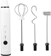 iplusmile 1Set Rechargeable Handheld Electric Mixer Stainless Steel Milk Frother Multifunctional Whisk for Smoothies Food and Lightweight Easy to Clean