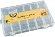 Large Craft Storage Container, 18 Compartments, Clear Grids Plastic Organizer Bo
