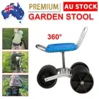 Garden Stool Height Adjustable Rolling Chair Seat Pad Wheels Kneeler Kneeling