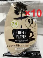 Coffee filters for 2-4 cups, unbleached, 90 sheets, 10 bags, Japan, Daiso