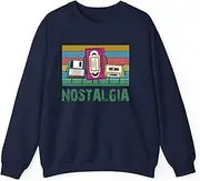 [Generic] Nostalgia Retro Vintage 80s 90s Technology Lover Gifts Sweatshirt for Adults Crew Neck Long Sleeve Pullover