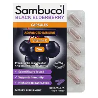 在飛比找iHerb優惠-[iHerb] Sambucol 黑接骨木果膠囊，加強機體抵