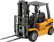 Lenoxx 1:10 Remote Control Forklift 2.4G 8-Channel with Lifting Fork, Sound On/Off, Durable Alloy Body, Yellow, Includes 7.2V 400mAh Battery for Ages 8+