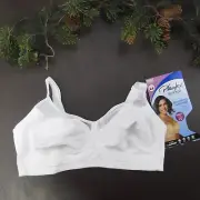 Playtex Bra 38DD White Lightly Lined Wireless Adjustable Clasp Back New