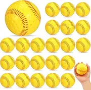 Halloscume 24 Pieces Dimpled Baseballs with Red Seam Pitching Machine Baseballs Practice Baseballs for Hand Eye Coordination, Batting Hitting Training and Fielding Practice