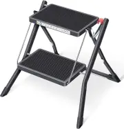 Folding Step Ladder 2 Step LadderFolding Ladder with Non-Slip Rubber Mat St