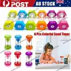 6x Sandglass Sand Timer Clock Timer Visual Hourglass 1/3/5/10/20/30 Minutes Set