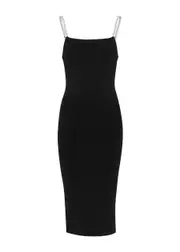 Alice + Olivia Valda Crystal-embellished Stretch-knit Midi Dress - Black - XS (UK 6 / XS) XS (UK 6 / XS)