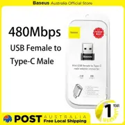 Baseus USB A Male to Type C Female Charging Port Adapter Fast Converter