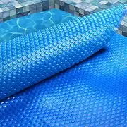 Aquabuddy Pool Cover 10x4m Blue 500 Microns Above Ground, Swimming Pools Covers, Solar Bubble Rectangle Reels Blankets Outdoor Heater Garden Summer Water