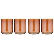 2x 2pc Tempa Verity Lowball Tumbler Drinking Glass Set - Amber